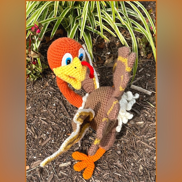 Turkey Tom Handmade Thanksgiving Fall Autumn Home Decor Wired-Frame Body - New - Picture 7 of 11